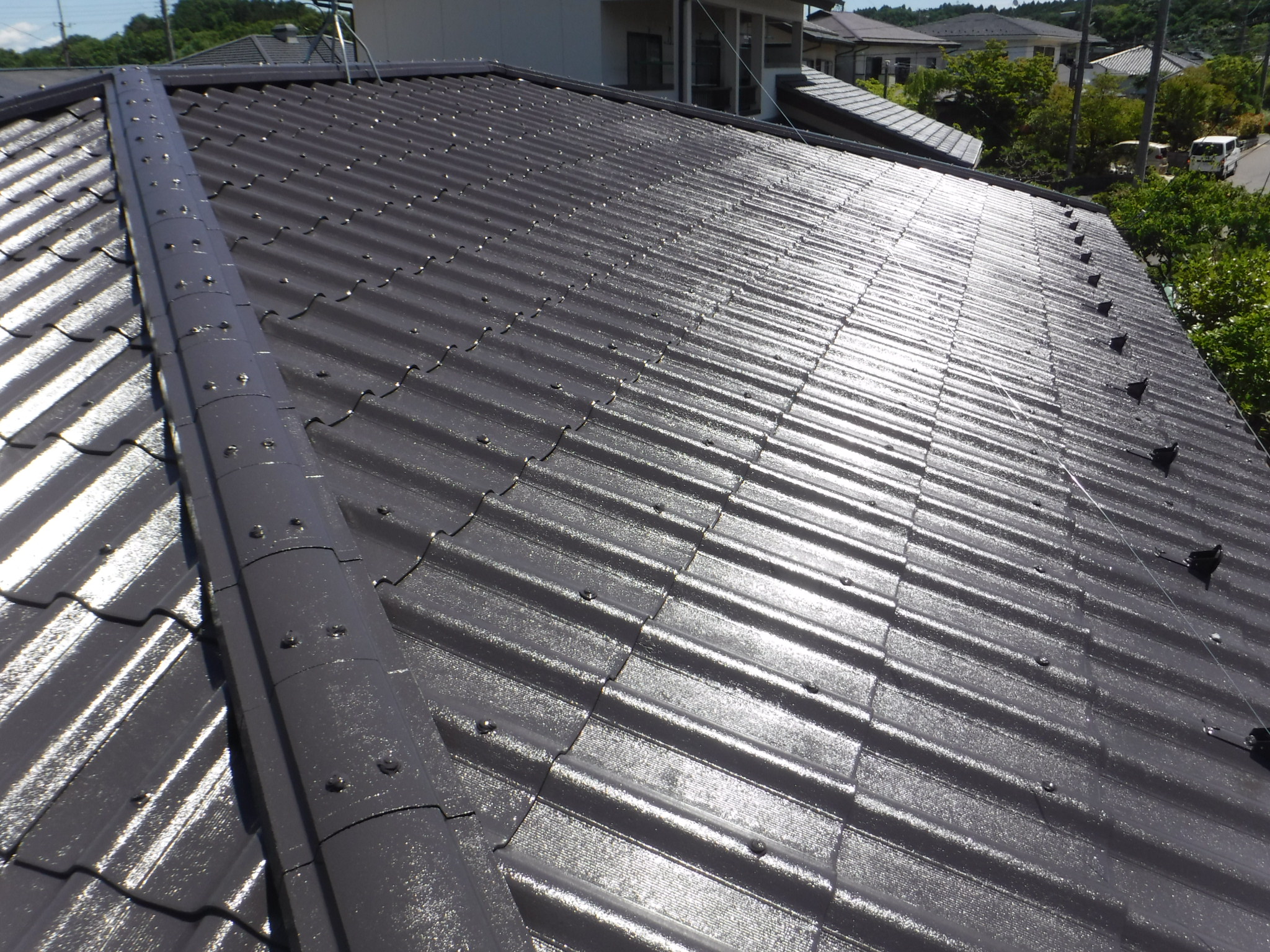 郡山市　屋根塗装　