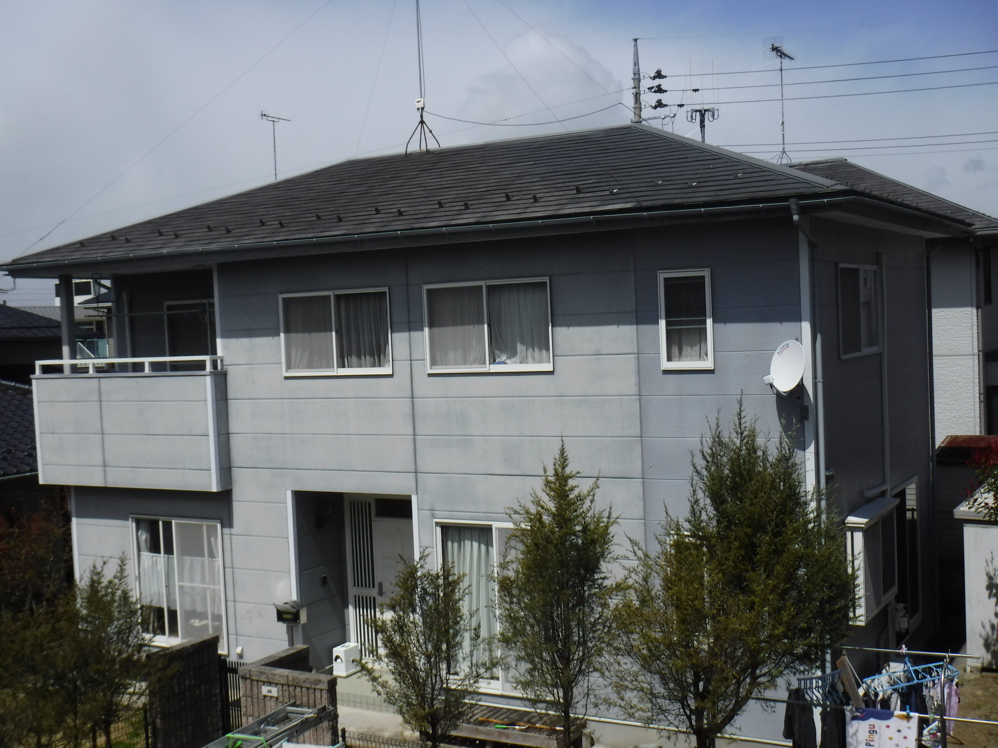 郡山市　屋根カバー　屋根重ね葺き　外壁塗装　付帯部塗装