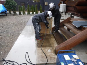 郡山市　駐車場　塗装