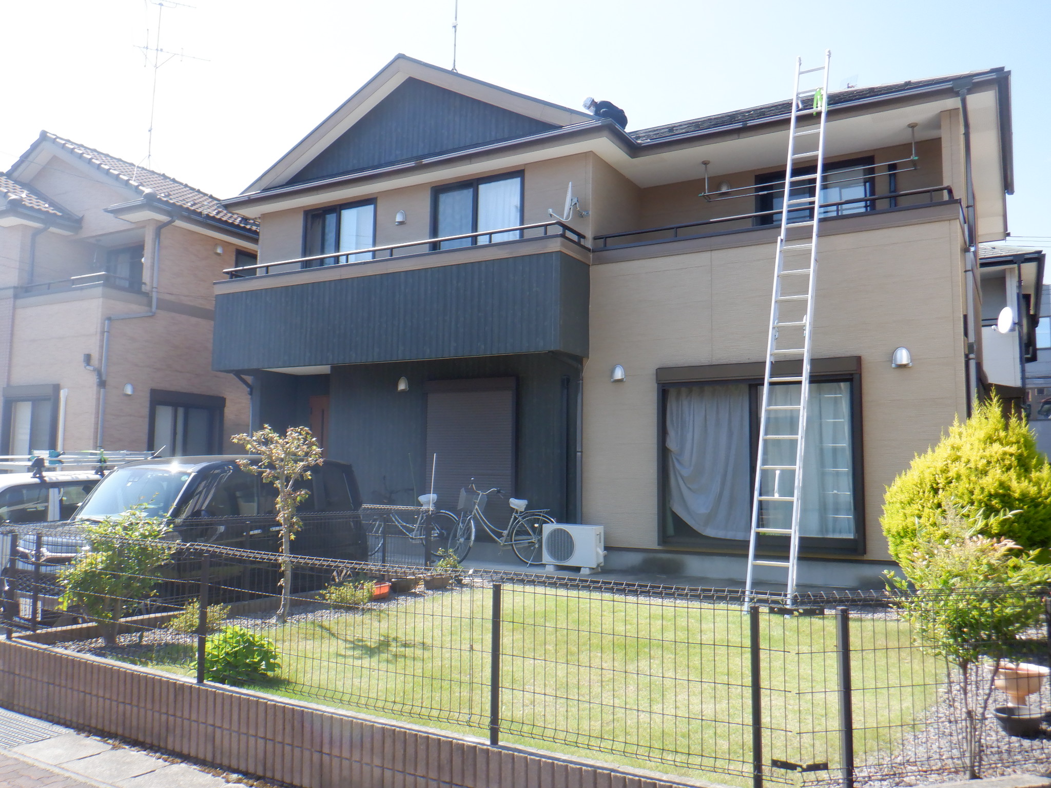 郡山市　屋根重ね葺き　外壁塗装　付帯部塗装