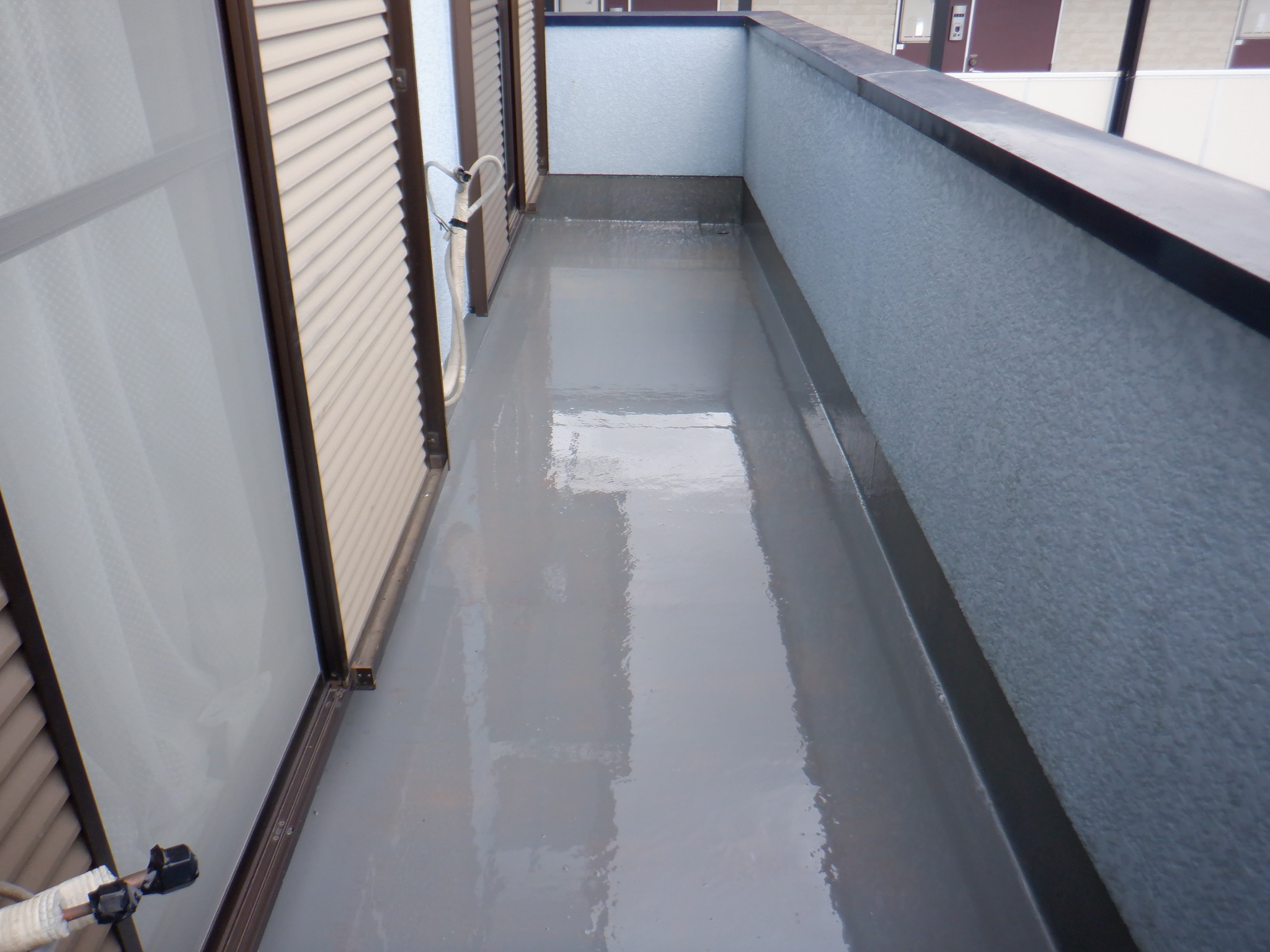 郡山市　軒天張替え　ﾍﾞﾗﾝﾀﾞ防水