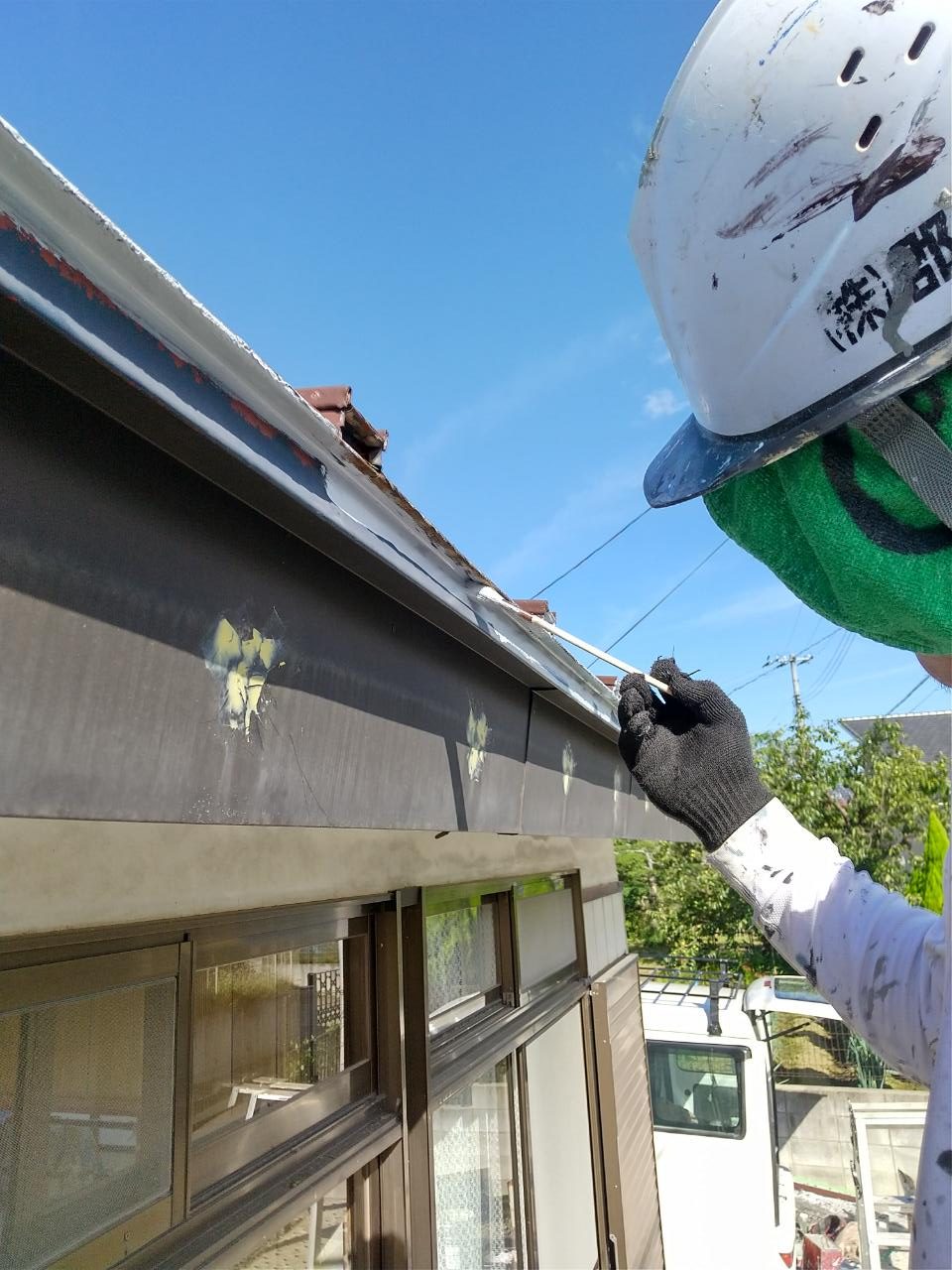 塗装作業中